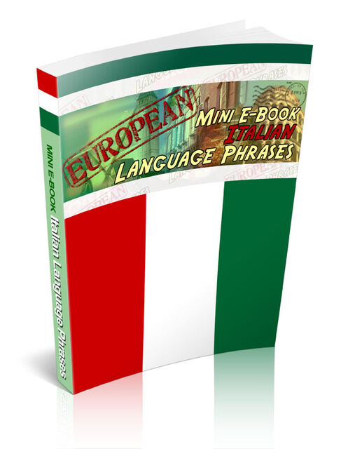 eCover representing European Mini E-Book Italian Language Phrases eBooks & Reports with Resell Rights