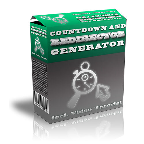 eCover representing Countdown and Redirector Generator Videos, Tutorials & Courses with Master Resell Rights