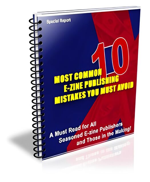 eCover representing Most Common E-zine Publishing Mistakes You Must Avoid eBooks & Reports with Private Label Rights