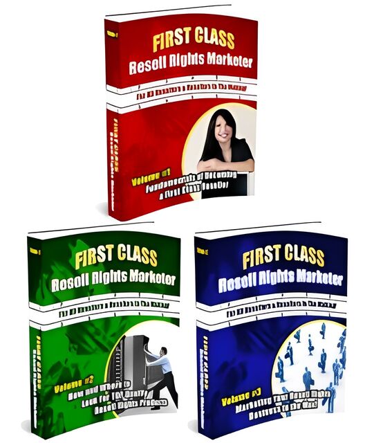 eCover representing First Class Resell Rights Marketer Series eBooks & Reports with Master Resell Rights