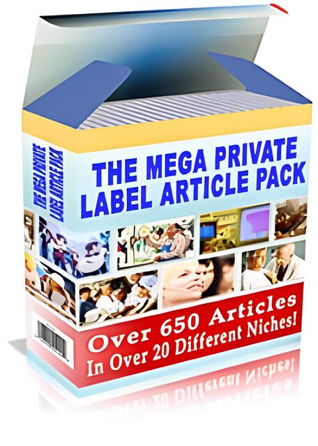 eCover representing The Mega Private Label Article Pack  with Private Label Rights