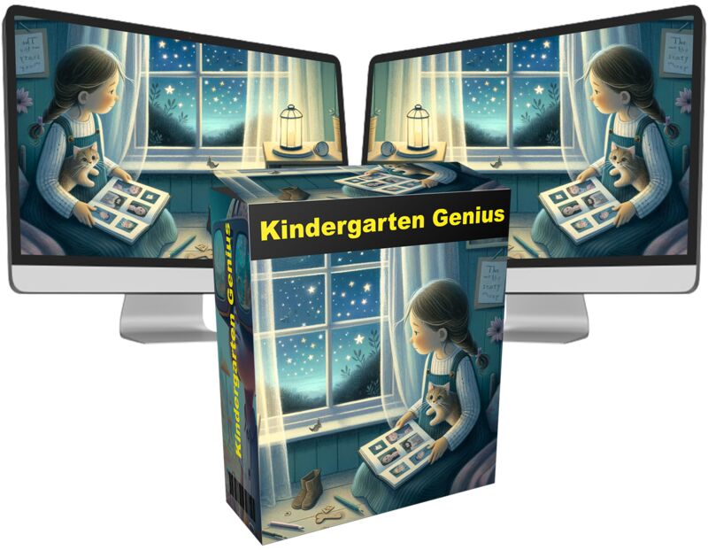 eCover representing Kindergarten Genius Graphics & Designs with Private Label Rights