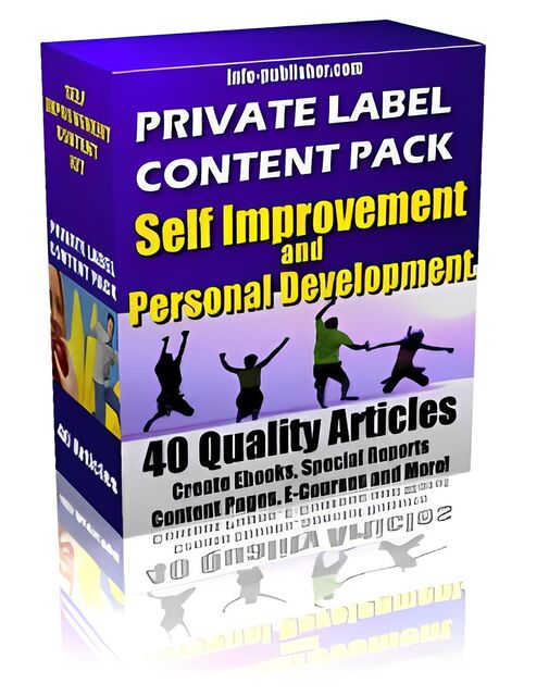 eCover representing Private Label Article Pack : Self Improvement Articles  with Private Label Rights
