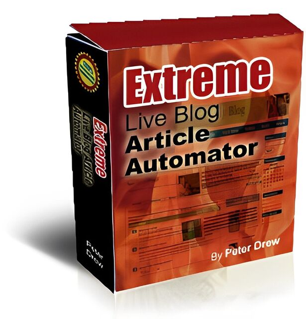 eCover representing Extreme Live blog Article Automator Software & Scripts with Master Resell Rights