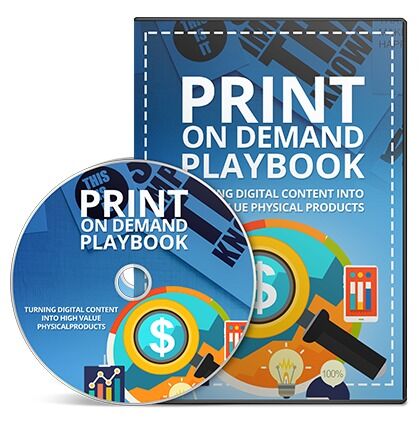 eCover representing Print On Demand Playbook eBooks & Reports/Videos, Tutorials & Courses with Master Resell Rights