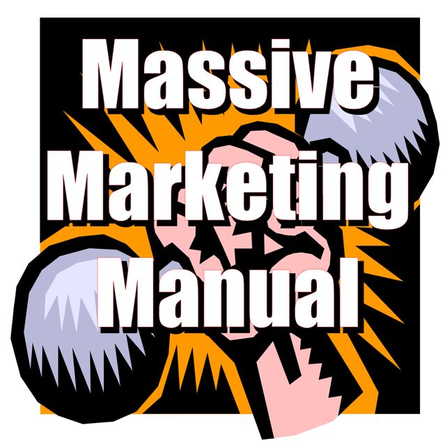eCover representing Massive Marketing Manual eBooks & Reports with Resell Rights