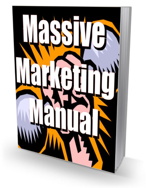 eCover representing Massive Marketing Manual eBooks & Reports with Resell Rights