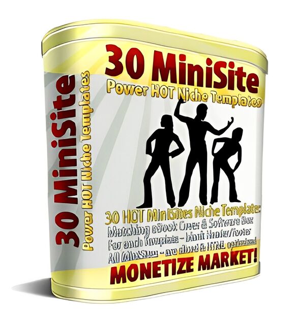 eCover representing 30 MiniSite Templates  with Master Resell Rights