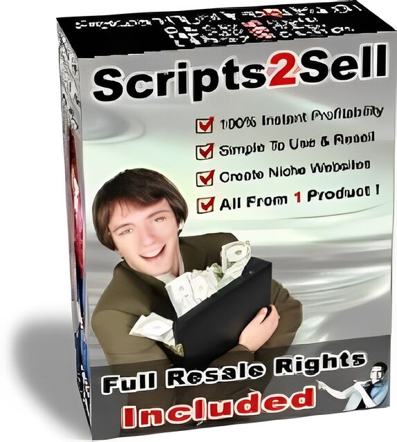 eCover representing Scripts2Sell Package  with Master Resell Rights