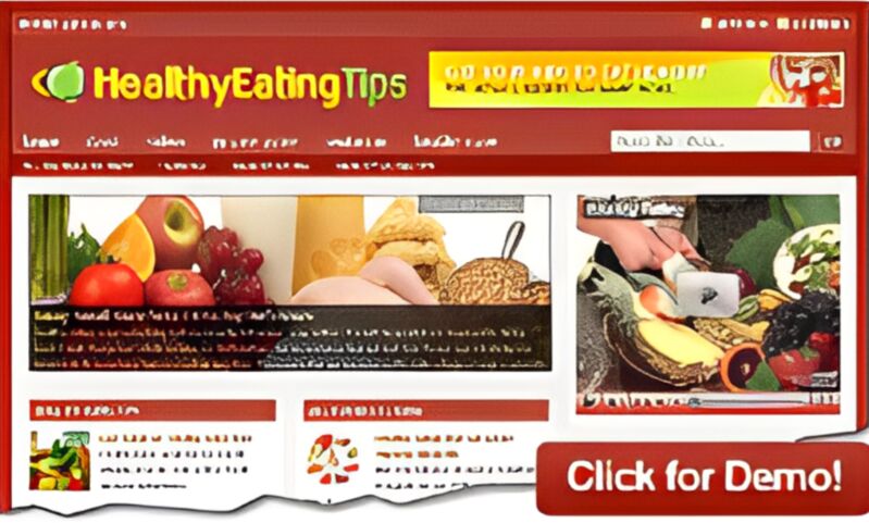 eCover representing Healthy Eating Tips Templates & Themes with Master Resell Rights