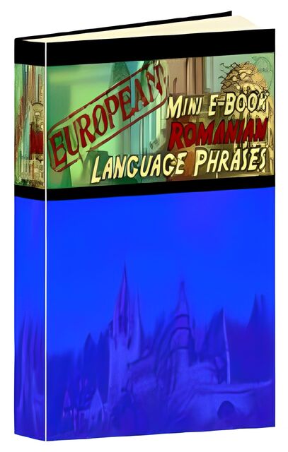 eCover representing European Mini E-Book Romanian Language Phrases eBooks & Reports with Master Resell Rights